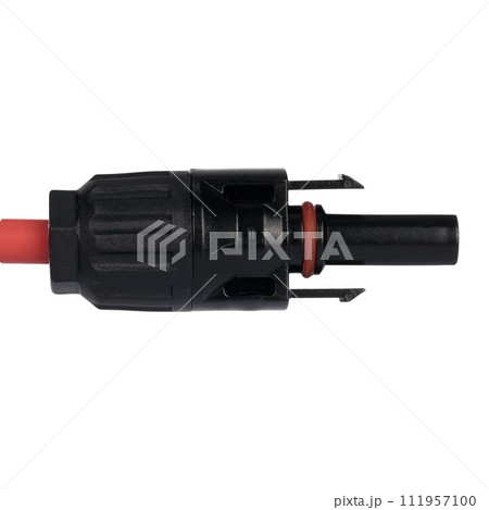 MC4 solar panel connector, Connector on Red Cable with Locking Hooks. MC4 solar panel connector, Connector on Red Cable with Locking Hooks. 111957100