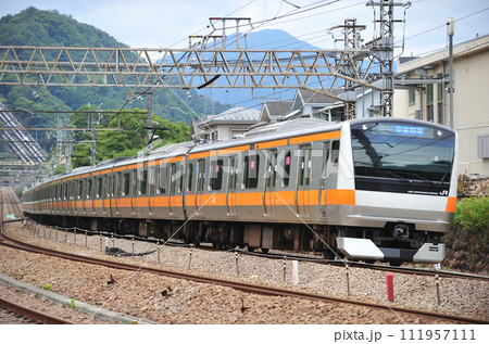 中央本線 四方津ー上野原 JR東日本 E233系0番台 T7編成(豊田) 中央本線 四方津ー上野原 JR東日本 E233系0番台 T7編成(豊田) 111957111