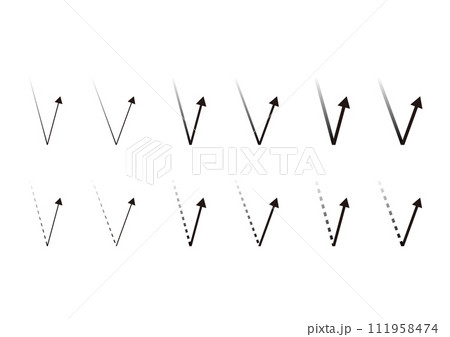 反射する矢印の素材のセット 111958474