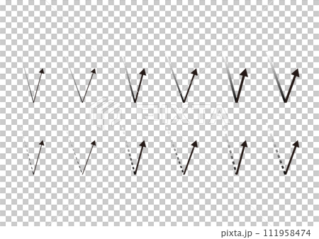反射する矢印の素材のセット 111958474