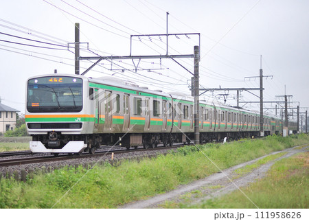 高崎線　行田ー熊谷　JR東日本　E231系1000番台　U526編成（小山） 111958626
