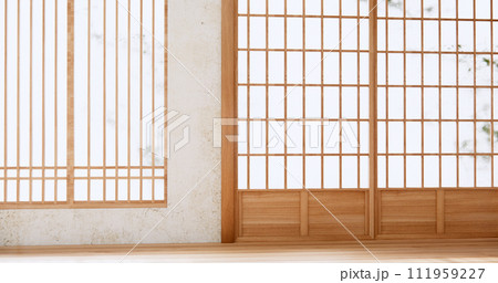 Interior with plants on empty wall background. Interior with plants on empty wall background. 111959227