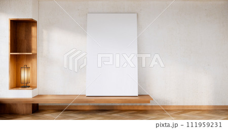 mock up poster frame in hipster interior japanese style. 111959231