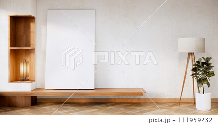 mock up poster frame in hipster interior japanese style. 111959232