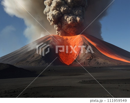 The mouth of an active volcano inside 111959549