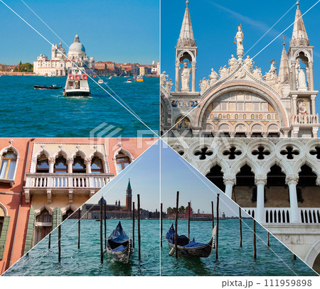 Collage of images with Venic at Italy. Collage of images with Venic at Italy. 111959898