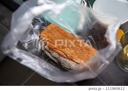 rye bread, sourdough, in a bag, straight from the bakery 111960612