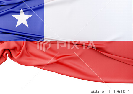 Isolated Flag of Chile with copy space below. 3D Rendering Isolated Flag of Chile with copy space below. 3D Rendering 111961814
