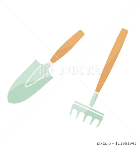 shovel and rake gardening tools shovel and rake gardening tools 111961943