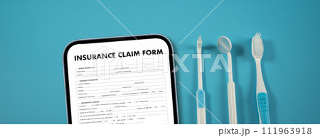 Insurance claim Dental form on computer Document Application 111963918