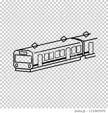 シンプルな電車のイラスト 111963970