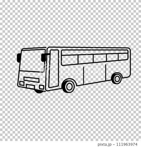 横から見たシンプルなバスのイラスト 横から見たシンプルなバスのイラスト 111963974