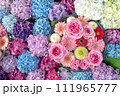 紫陽花と薔薇の花手水 111965777