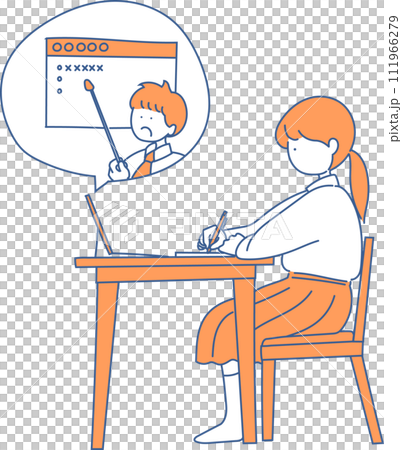 在網上學習的女學生 111966279