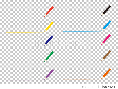 用色鉛筆繪製的各種手寫線的直線組 111967424
