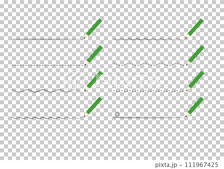 用鉛筆繪製的各種線條，手寫風格線條集 111967425