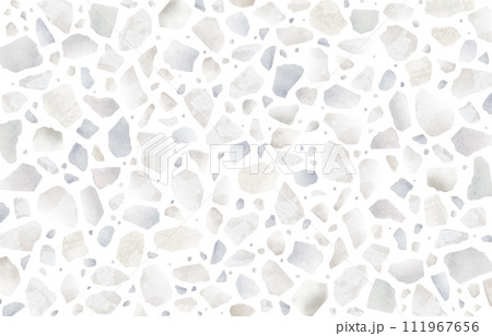 テラゾー人造大理石の白の水彩画背景 111967656