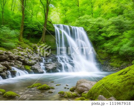 waterfall in forest 111967918