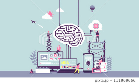 生成AI (ジェネレーティブAI) ベクターバナーイラスト 生成AI (ジェネレーティブAI) ベクターバナーイラスト 111969666