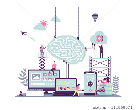 生成AI (ジェネレーティブAI) ベクターバナーイラスト 111969671