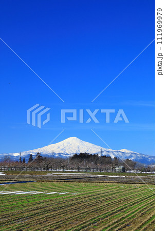 鳥海山と田園風景 鳥海山と田園風景 111969979