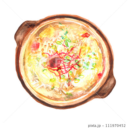 水彩で描いたサムゲタンのイラスト 111970452