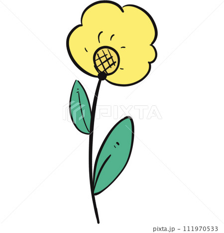 The illustration of a yellow flower The illustration of a yellow flower 111970533