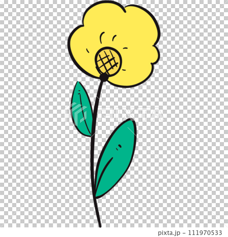 The illustration of a yellow flower The illustration of a yellow flower 111970533
