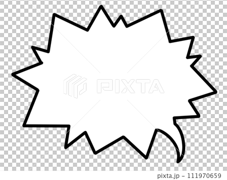 插畫素材/簡單的尖刺語音氣泡 插畫素材/簡單的尖刺語音氣泡 111970659