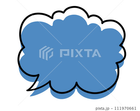 イラスト素材/シンプルな雲形吹き出し/ハロー！ブルー 111970661