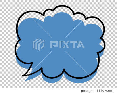 イラスト素材/シンプルな雲形吹き出し/ハロー！ブルー 111970661