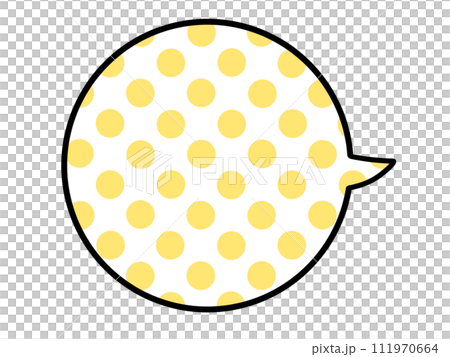 插畫素材/簡單圓形語音氣泡/黃色圓點圖案 插畫素材/簡單圓形語音氣泡/黃色圓點圖案 111970664
