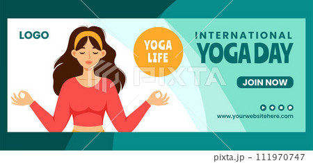 Yoga Day Cover Flat Cartoon Hand Drawn Templates Background Illustration Yoga Day Cover Flat Cartoon Hand Drawn Templates Background Illustration 111970747