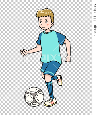 A boy playing football A boy playing football 111971035