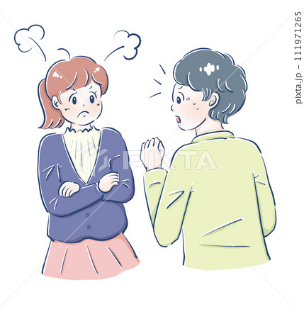 ケンカをする男女　カップル 111971265