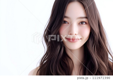 美しい黒髪ロングヘア女性「AI生成画像」 111971390