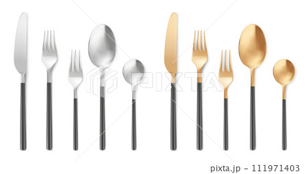 3d realistic cutlery big kit. 111971403