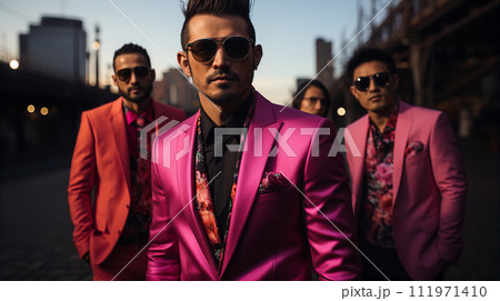 カラフルなチンピラ・暴力団・派手なヤクザ・反社会組織・マフィア・ 111971410