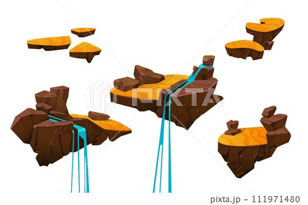 Floating desert land platform with sand surface Floating desert land platform with sand surface 111971480