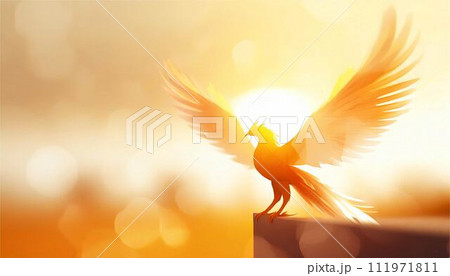 火の鳥　フェニックス　ファンタジー　イメージ　素材 111971811