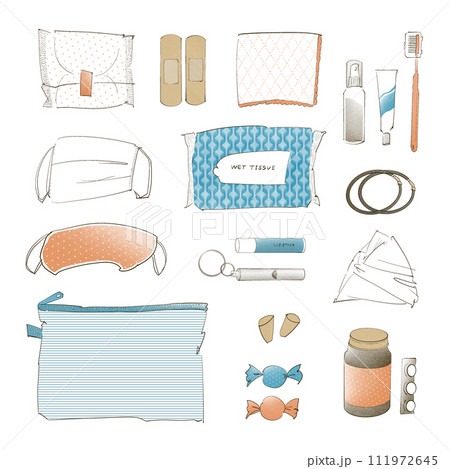 防災ポーチの中身　女性用 111972645