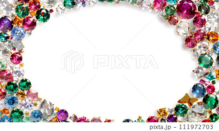 豪華な宝石で飾られたエレガントなフレームデザイン 111972703