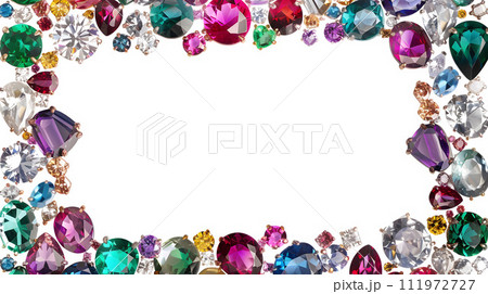 豪華な宝石で飾られたエレガントなフレームデザイン 111972727