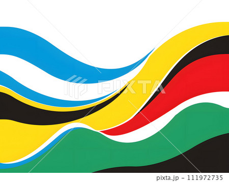オリンピックの精神を表現したカラフルな幾何学デザイン オリンピックの精神を表現したカラフルな幾何学デザイン 111972735