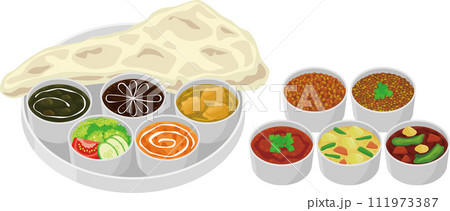 インドカレーのセット 111973387
