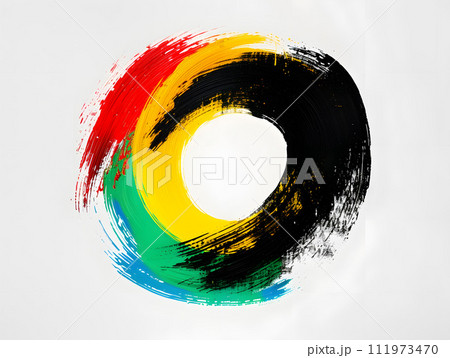 オリンピックの鮮やかなエネルギーを放つアブストラクトアート 111973470