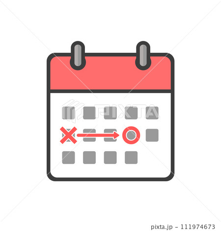 マーキングされたカレンダーのアイコン - 予定変更・日程調整・延期のイメージ素材 マーキングされたカレンダーのアイコン - 予定変更・日程調整・延期のイメージ素材 111974673