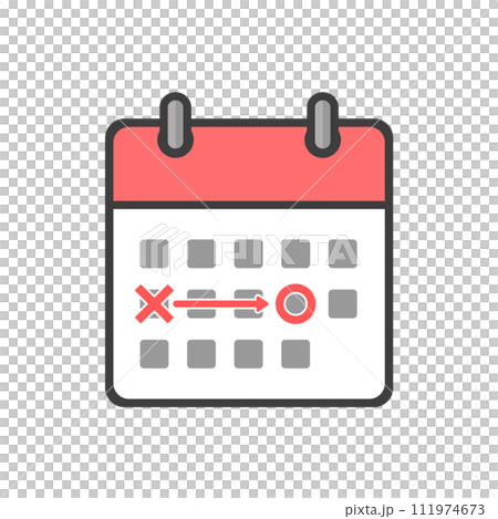 マーキングされたカレンダーのアイコン - 予定変更・日程調整・延期のイメージ素材 マーキングされたカレンダーのアイコン - 予定変更・日程調整・延期のイメージ素材 111974673