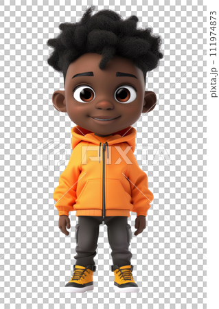 AI-generated content. Cute Boy Happy Cartoon Character 111974873