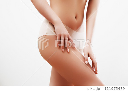 Anti-cellulite treatment. Lifting up lines drawn Anti-cellulite treatment. Lifting up lines drawn 111975479